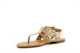 Womens Toe Post Sandals With Interwoven Strap Gold