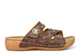 Womens Diamante Lightweight Mule Sandals With Adjustable Touch Fastening Strap Brown