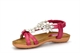 Chix Girls Sandals With Diamante Flower Detail And Elasticated Back Strap Fuchsia