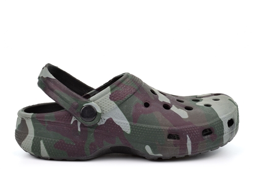 Boys Camouflage Clog Style Mule Sandals Green