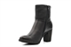 Womens Patchwork Faux Leather Ankle Boots Black