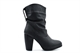 Womens Ruched High Heel Ankle Boots/Pull On Boots Black