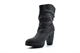 Womens Ruched High Heel Ankle Boots/Pull On Boots Black