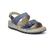 Boulevard Womens Wide Fit Sandals With Adjustable Touch Fastening Vamp Metallic Blue (E Fitting)