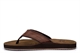 PDQ Mens Leather Effect Toe Post Flip Flop Sandals Brown