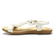 Maya Grace Womens Flat Sandals With Diamante Flower Detail White