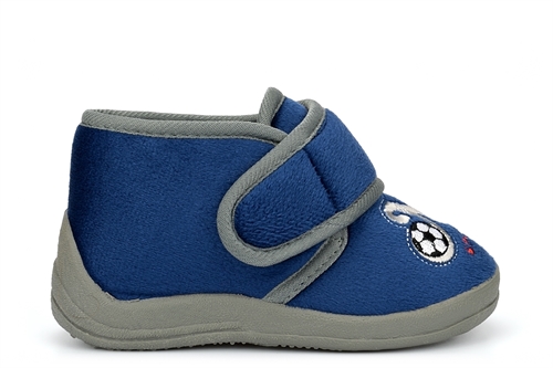 Sleepers Boys Touch Fastening Bootie Slippers Navy Blue | The Shoe Shack