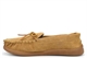 Sleepers Mens Real Leather Suede Moccasin Slippers With Rubber Sole Sand