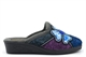 Sleepers KIMBERLY Womens Mule Slippers With Low Wedge Heel Grey/Purple/Blue