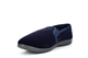Zedzzz Mens Twin Gusset Slip On Extra Large Slippers With Soft Velour Upper Navy Blue