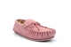 Mokkers Womens LILY Suede Moccasin Slippers Handcrafted Genuine Suede Pink