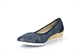 Cipriata Womens Wedge Heel Casual Shoes With Microfibre Lining Blue Metallic