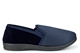 Zedzzz Mens LEWIS Twin Gusset Slip On Slippers With Extra Large Sizes Navy