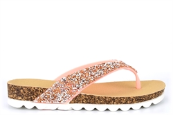 Shoes By Emma Womens High Sparkle Toe Post Sandals Pink