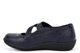 Boulevard Womens Wide Fit Touch Fastening Bar Shoes With Comfort Insole Navy (EE Fitting)