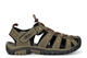 PDQ Boys Closed Toe Trail Sandals With Touch Fastening Dark Taupe/Orange