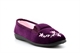 Jyoti Womens Slip On Slippers With Embroidered Flower Detail Burgundy