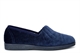 Sleepers Womens Zara Wide Fit Fan Stitched Slippers With Rubber Sole Navy Blue