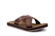 PDQ Mens Superlight Crossover Mule Sandals With Textile Lining Brown