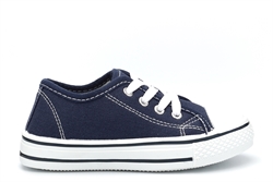 Urban Jacks Boys/Girls Classic Low Top Canvas Shoes Navy/White