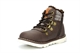Boys Herringbone Zip Up And Lace Fastening Ankle Boots Brown