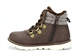 Boys Herringbone Zip Up And Lace Fastening Ankle Boots Brown