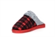 Sleepers Womens Mia Tartan Mule Slippers With Faux Fur Lining And Insole Red/Grey