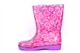 Girls Lola Flower Print Waterproof Wellington Boots With Textile Lining Pink/Purple