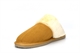 Mokkers Womens Kelsei Suede Mule Slippers With Faux Fur Lining And Rubber Sole Sand