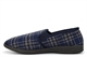 Mens Tommy Check Textile Twin Gusset Slip On Slippers Navy Blue
