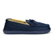Response Mens Ralph Ultra Light Faux Fur Lined Moccasin Lace Slippers Navy