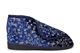 Zedzzz Womens Geraldine Touch Fastening Washable Bootee Slippers With Rubber Sole Navy Blue