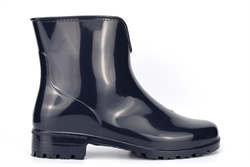 StormWells Womens Waterproof Ankle Wellington Boots With Low Block Heel Navy Blue