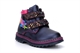 Girls Glitter Touch Straps and Side Zip Fastening Embroidered Ankle Boots Navy/Fuchsia