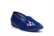Sleepers Womens Gina Embroidered Full Gusset Memory Foam Slippers Blue