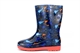 Boys Jurassic Waterproof Wellington Boots With Textile Lining Blue