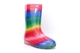 Girls Rainbow Print Waterproof Wellington Boots With Textile Lining Red/Green/Yellow/Blue