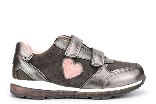 Renda Girls Touch Fastening Heart Trainers Silver