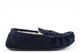 Mokkers Mens Oliver Real Suede Moccasin Slippers With Wool Mix Warm Thermal Lining Navy Blue