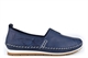 Mod Comfys Womens Softie Leather Slip On Casual Shoes With Comfort Insole And Rubber Sole Navy Blue