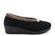 Sleepers Womens Dawn Wedge Slip On Slippers With Knitted Lining And Rubber Sole Black/Ocelot