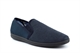 Sleepers Mens Synthetic Suede Memory Foam Carpet Slippers Navy Blue