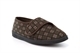 Comfylux Mens Paul Touch Fastening Washable Wide Fit Slippers Dark Brown Check (EE Fitting)