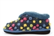 Sleepers Womens Tilly Knitted Textile Lightweight Bootee Slippers With Fleecy Thermal Lining Blue