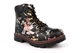 Cipriata Girls Sonia Floral Print Zip Up Fashion Ankle Boots Black