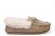 Mokkers Womens Emily Real Suede Moccasin Slippers With Wool Mix Warm Lining And Outdoor Sole Stone