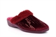 So Comfy Womens Megan Memory Foam Sequin Mule Slippers With Low Wedge Heel And Rubber Sole Burgundy