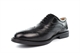 Grafters Mens Wing Cap Leather Oxford Brogue Shoes With Foam Padded Vamp And Cushioned Insole Black