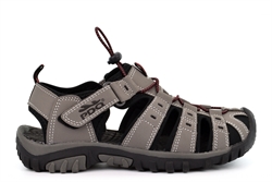 PDQ Boys Closed Toe Trail Sandals With Touch Fastening Grey/Red