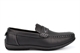 Total Comfort Mens Faux Leather Lightweight Saddle Loafers Black